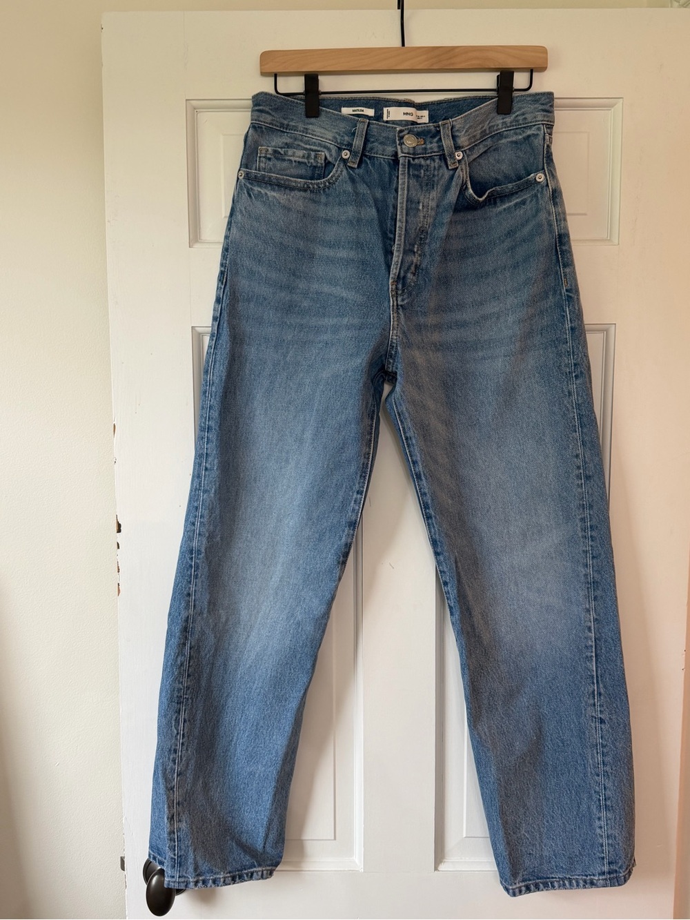Mango Matilda Women's Straight Jeans in Light Blue Wash